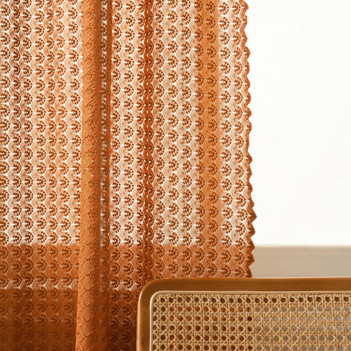 Orange Curve Lace Curtain