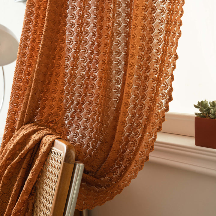 Orange Curve Lace Curtain