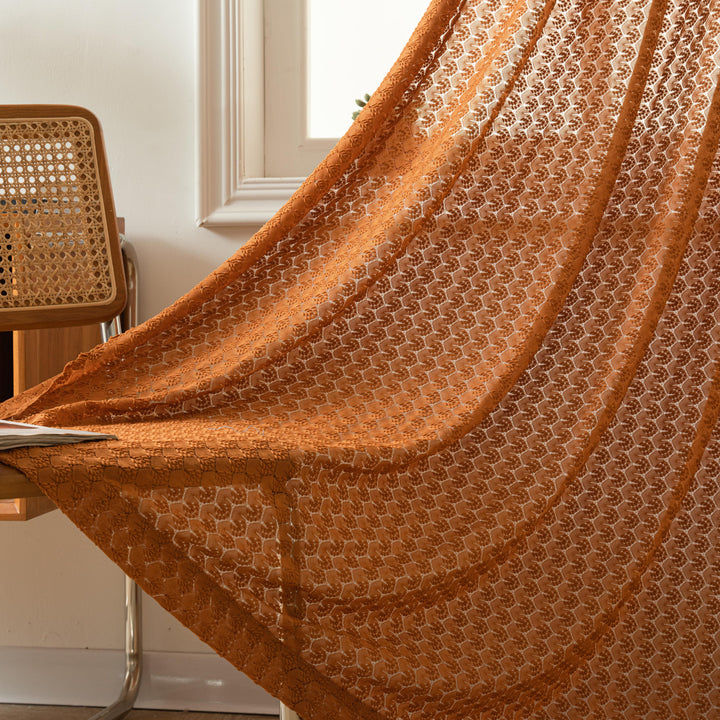 Orange Curve Lace Curtain