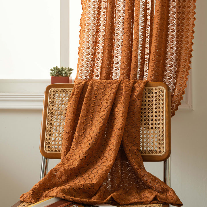 Orange Curve Lace Curtain