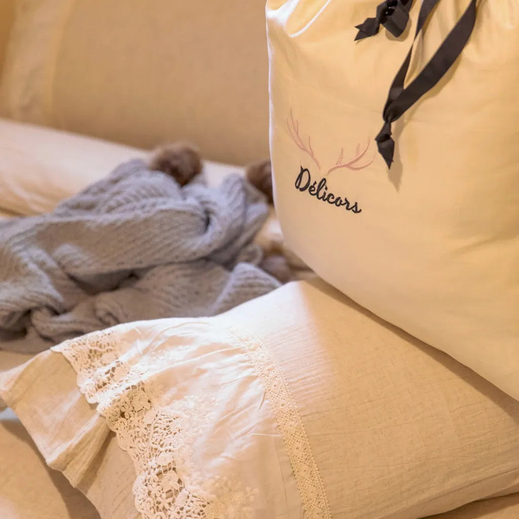 Beige Linen Bedding Set - Delicors
