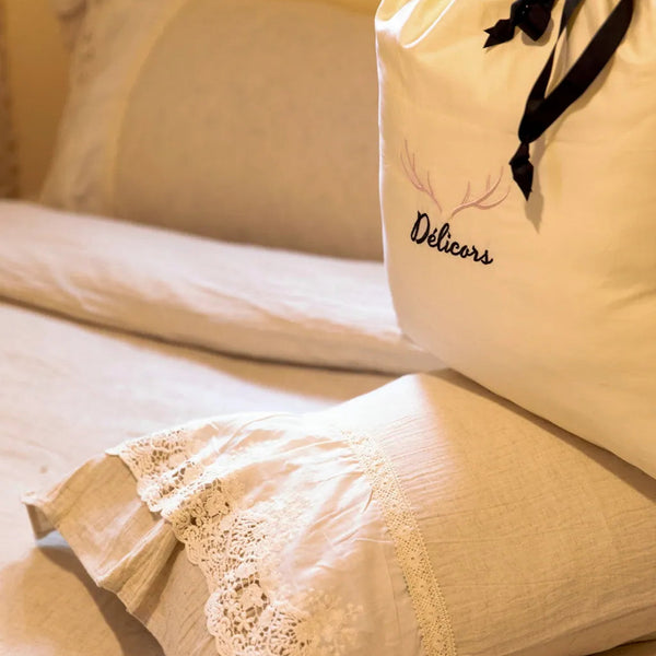 Beige Linen Bedding Set - Delicors