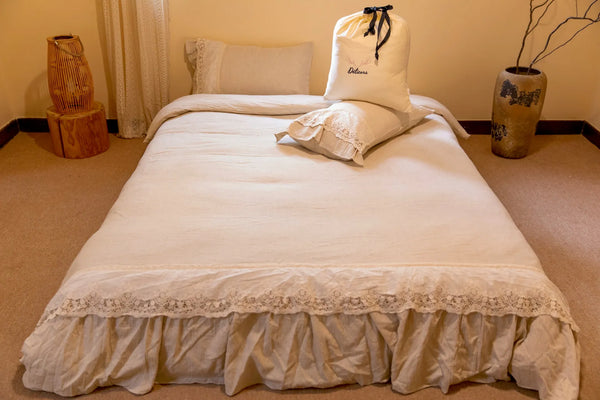 Beige Linen Bedding Set - Delicors