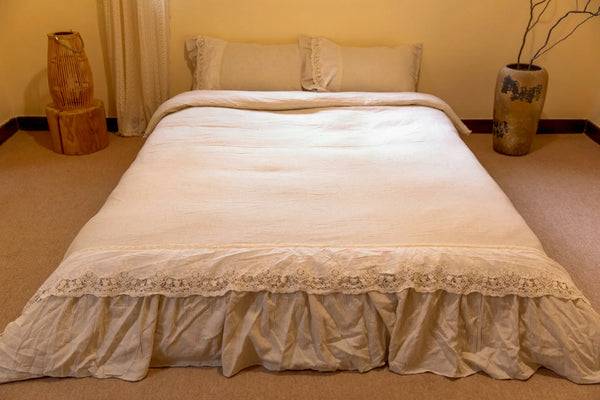 Beige Linen Bedding Set - Delicors