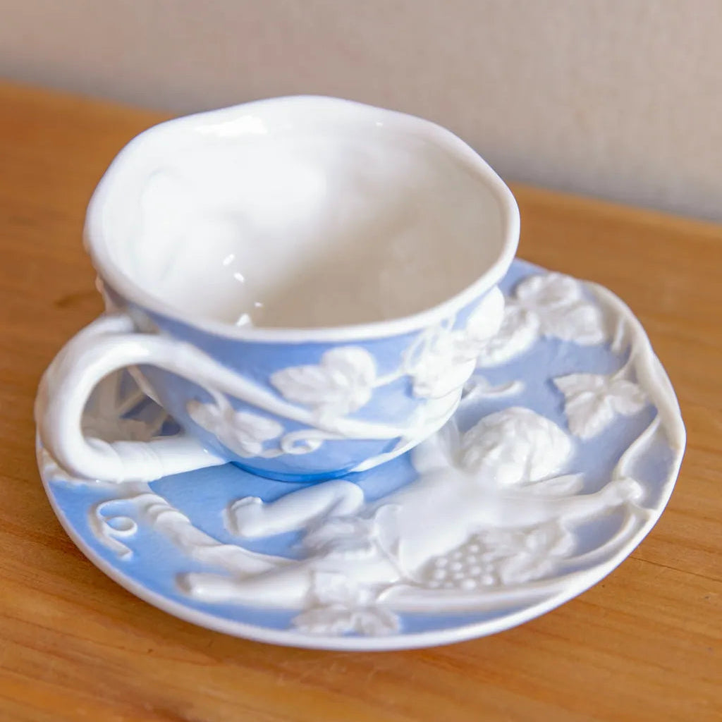 Cherub Teacup & Pot LightBlue - Delicors