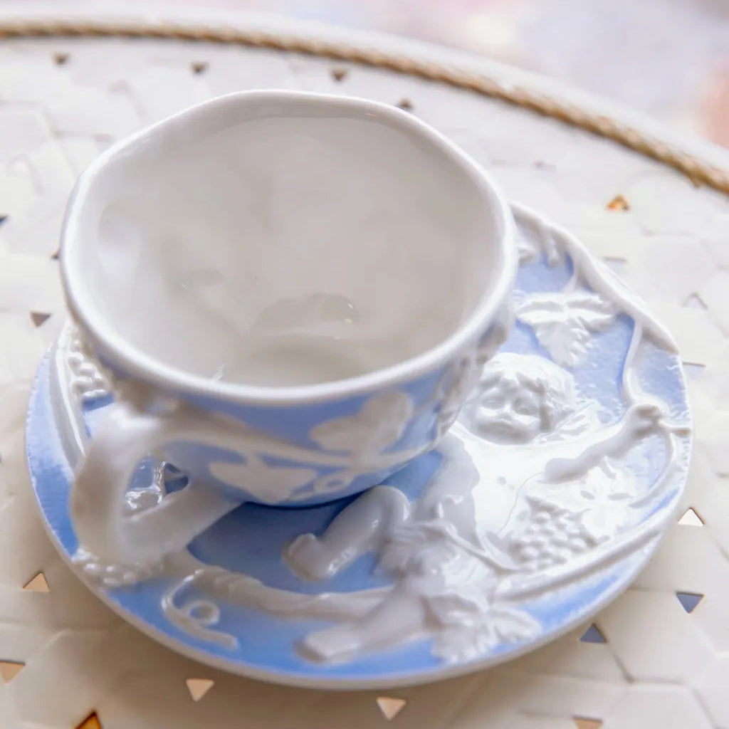 Cherub Teacup & Pot LightBlue - Delicors