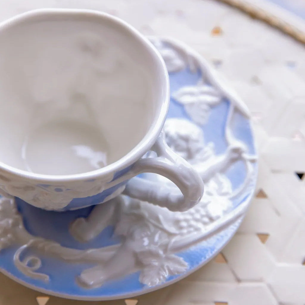 Cherub Teacup & Pot LightBlue - Delicors