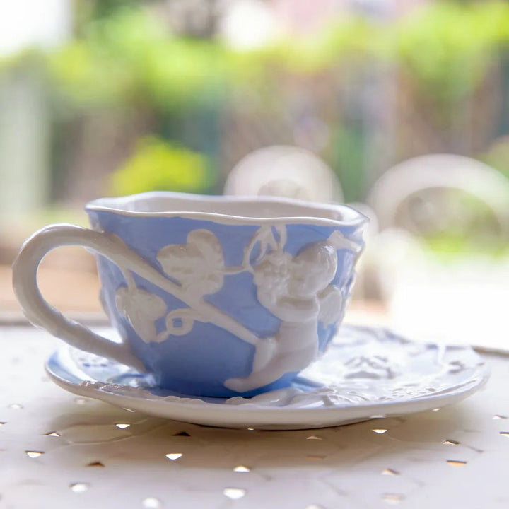 Cherub Teacup & Pot LightBlue - Delicors