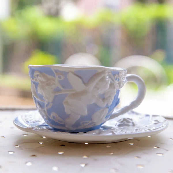 Cherub Teacup & Pot LightBlue - Delicors