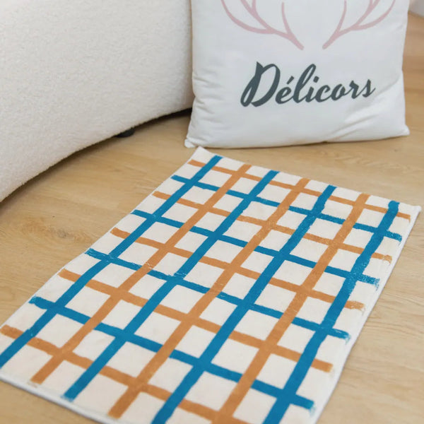 Coastal Line Rug BlueChecker - Delicors