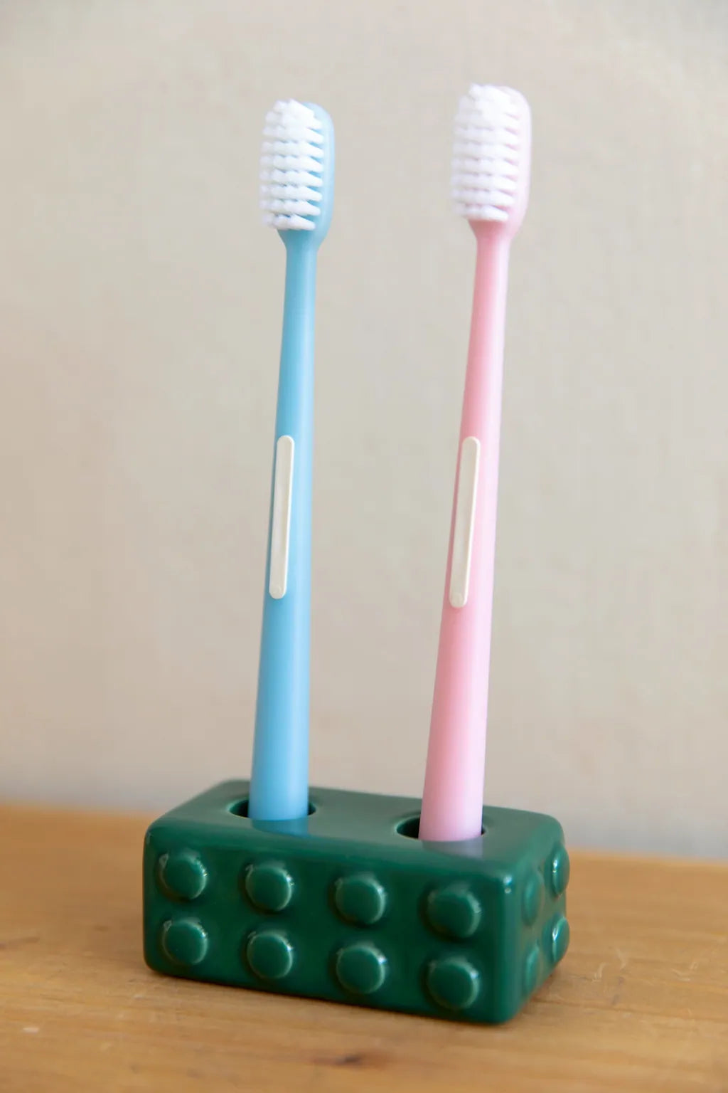 Colourful Block Toothbrush Holder Bath Two Slots - Delicors
