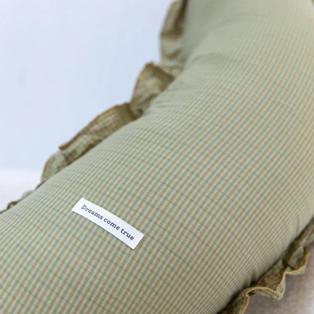 Cottage Gingham Pillow Moon - Delicors