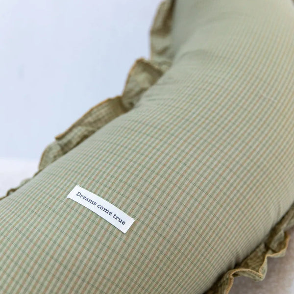 Cottage Gingham Pillow Moon - Delicors