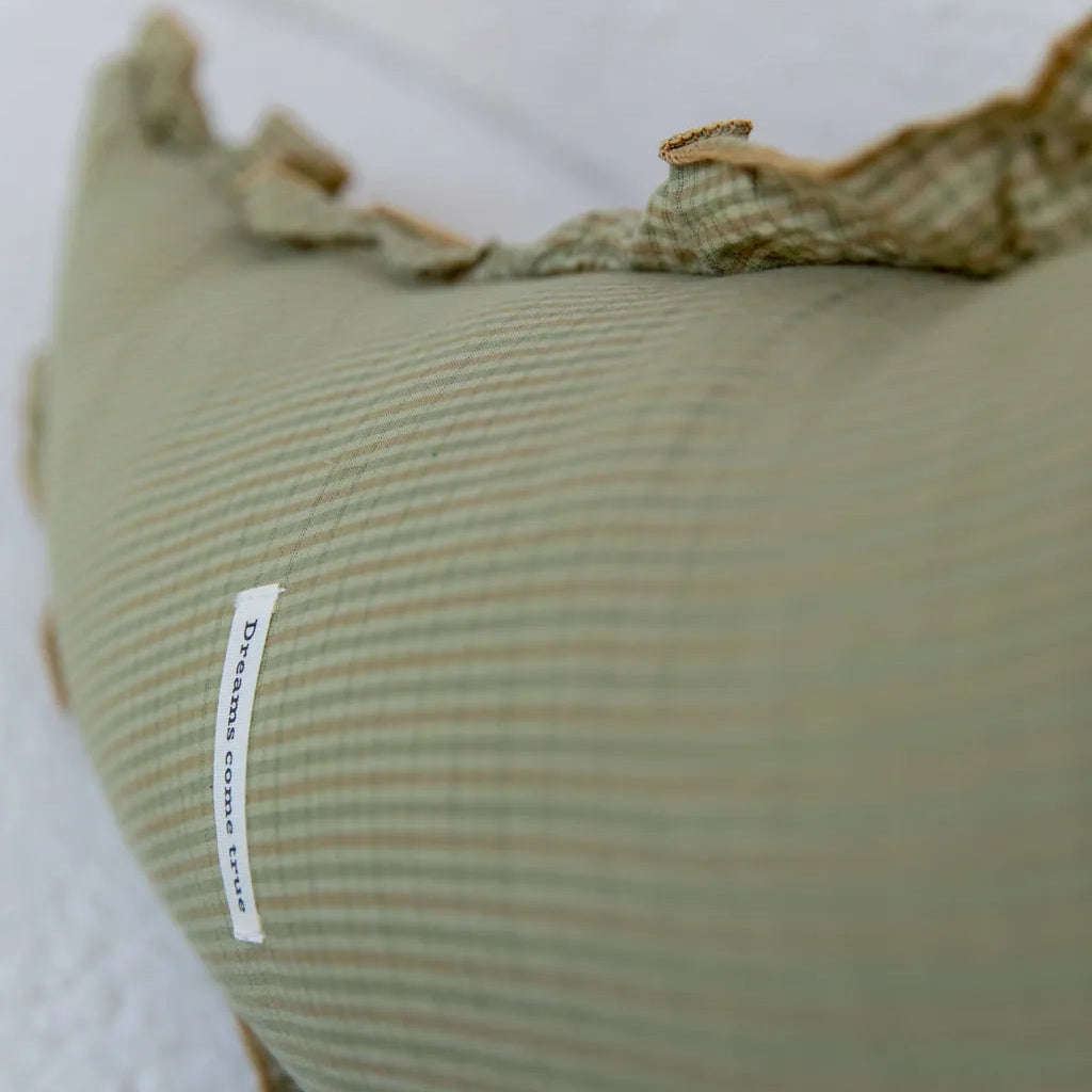 Cottage Gingham Pillow Moon - Delicors