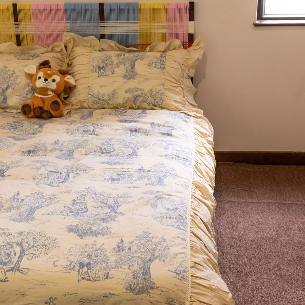 Courtly Blue Quilt Cover Set - Delicors