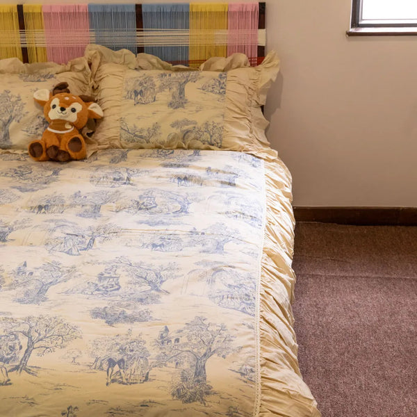 Courtly Blue Quilt Cover Set - Delicors