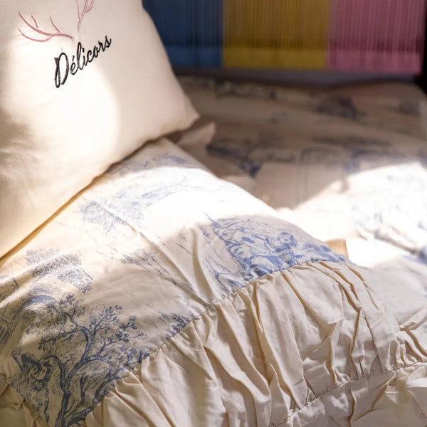 Courtly Blue Quilt Cover Set - Delicors