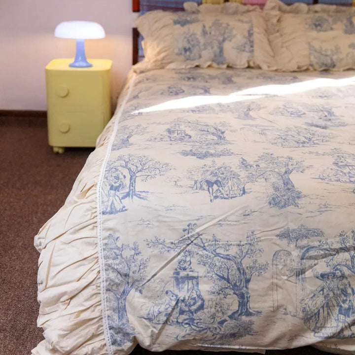 Courtly Blue Quilt Cover Set - Delicors