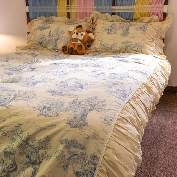 Courtly Blue Quilt Cover Set - Delicors
