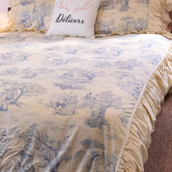 Courtly Blue Quilt Cover Set - Delicors