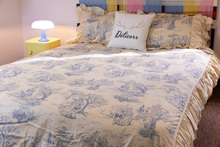 Courtly Blue Quilt Cover Set - Delicors