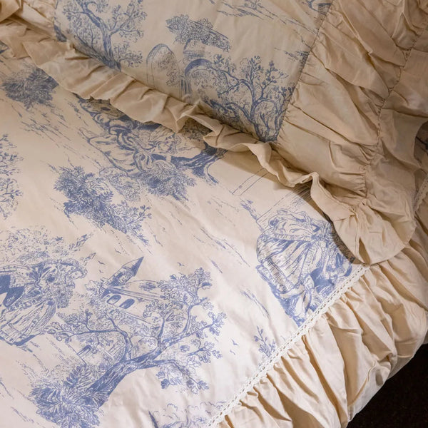 Courtly Blue Quilt Cover Set - Delicors