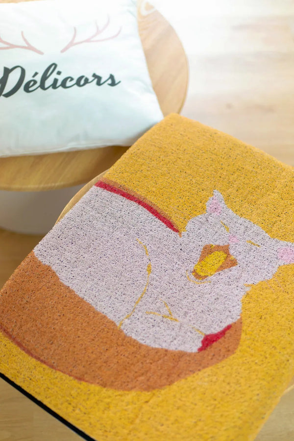 Furry Friends Entry Rug Sleepy Cat - Delicors