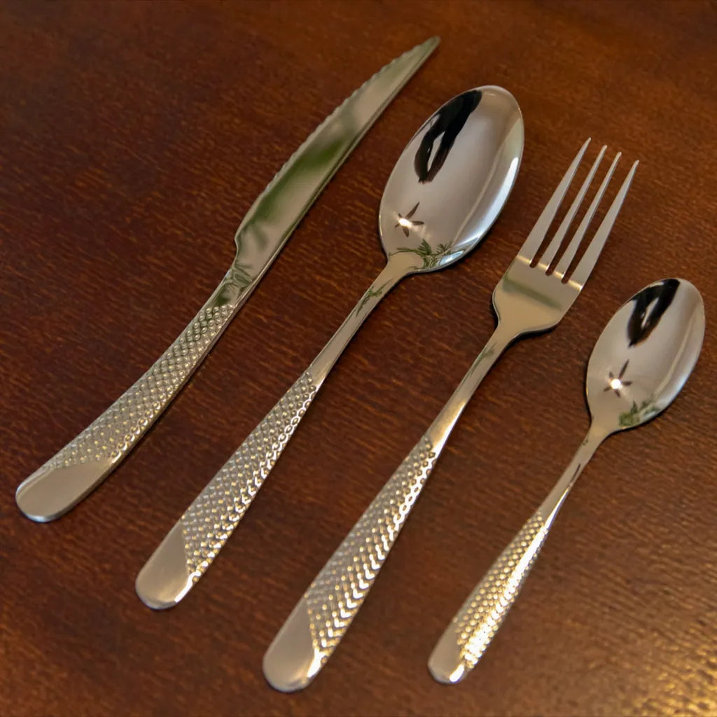 Honeycomb Grooved Stainless Steel Cutlery Set