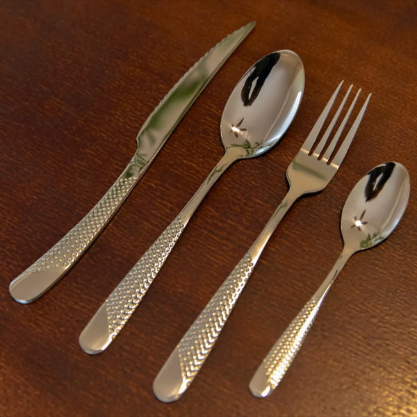 Honeycomb Grooved Stainless Steel Cutlery Set