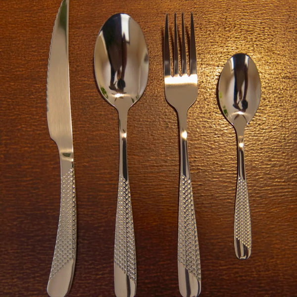 Honeycomb Grooved Stainless Steel Cutlery Set