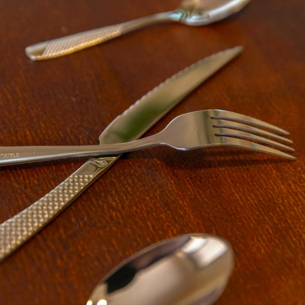 Honeycomb Grooved Stainless Steel Cutlery Set
