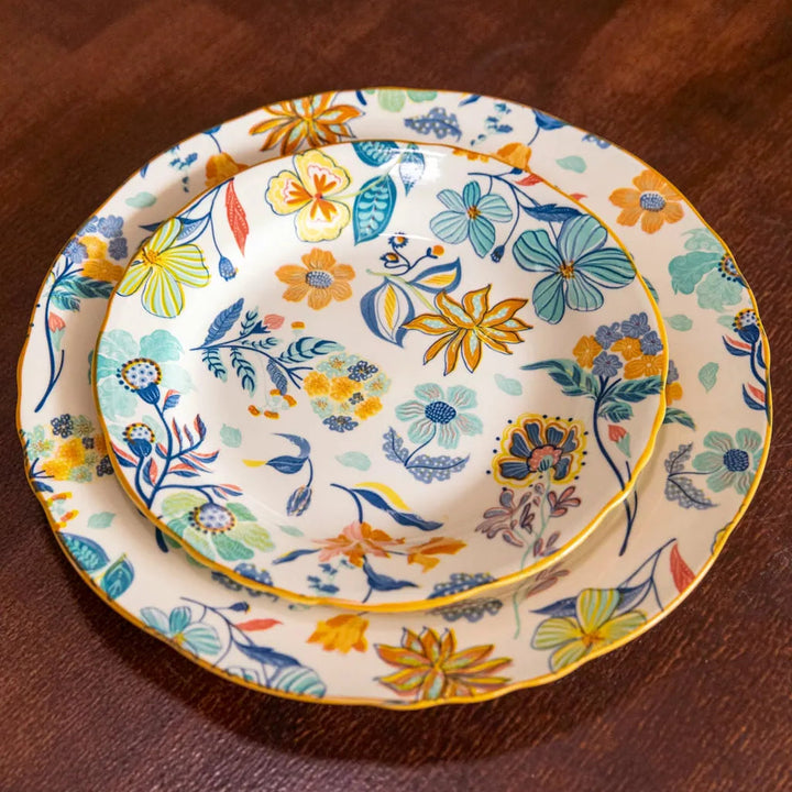 Sunlit Garden Dinnerware Set 8InchPlate &10InchPlate - Delicors