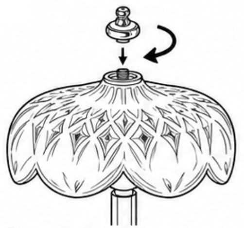 SECURE THE GLASS BOWL SHADE