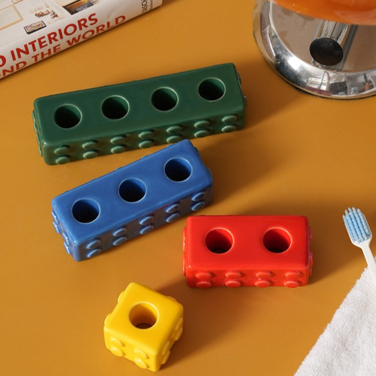 Colourful Block Toothbrush Holder Bath Accessories