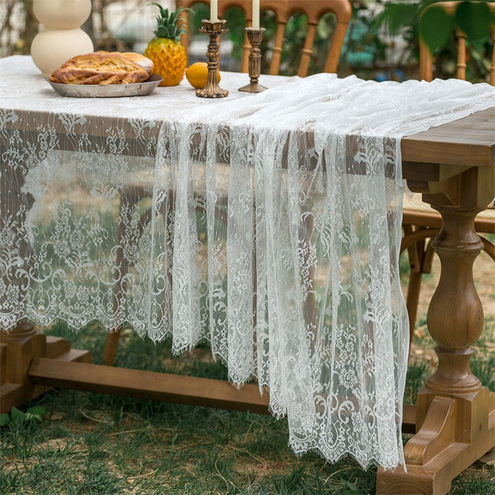 Lawn Party White Lace Table Cloth