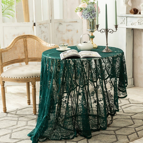 Moss Adventure Lace Round Table Cloth