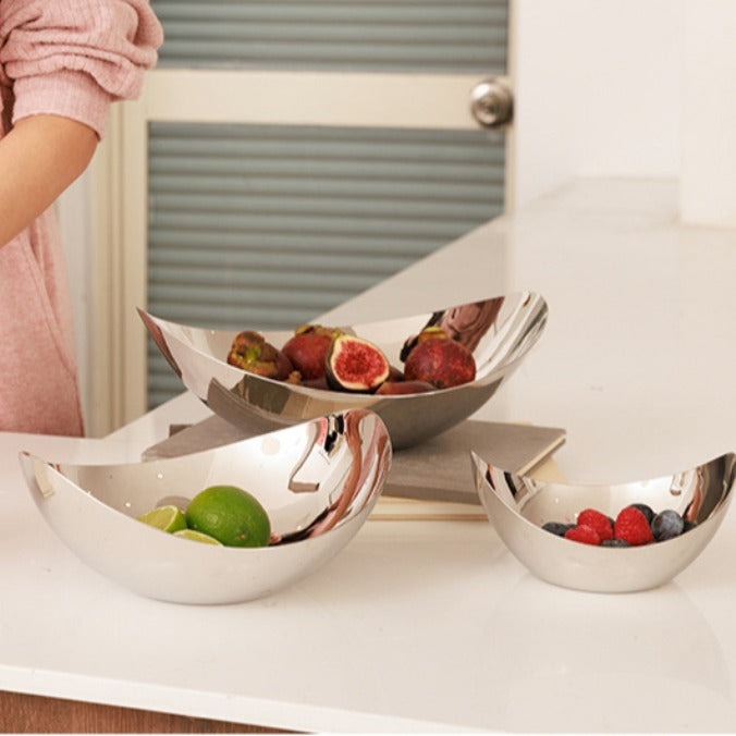 Silver Eggshell Metal Tray Collection