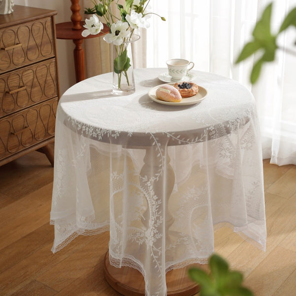 Cream Cake Lace Table Cloth