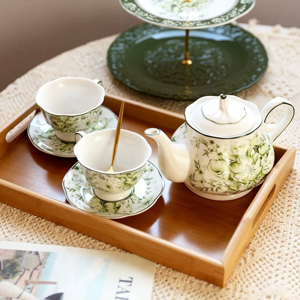 Green Garden Tea Cup & Pot