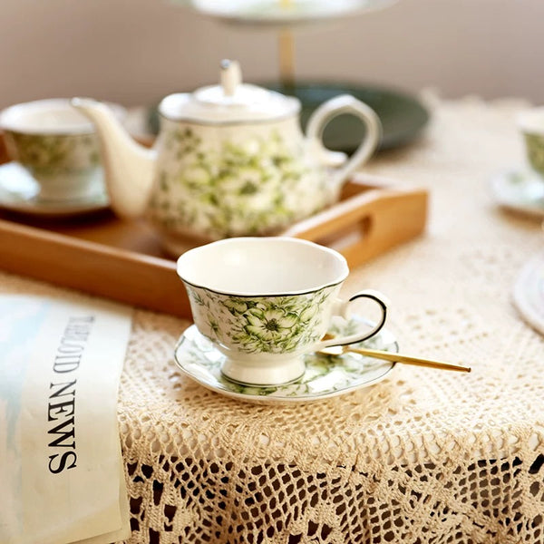 Green Garden Tea Cup & Pot