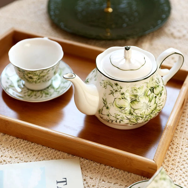 Green Garden Tea Cup & Pot