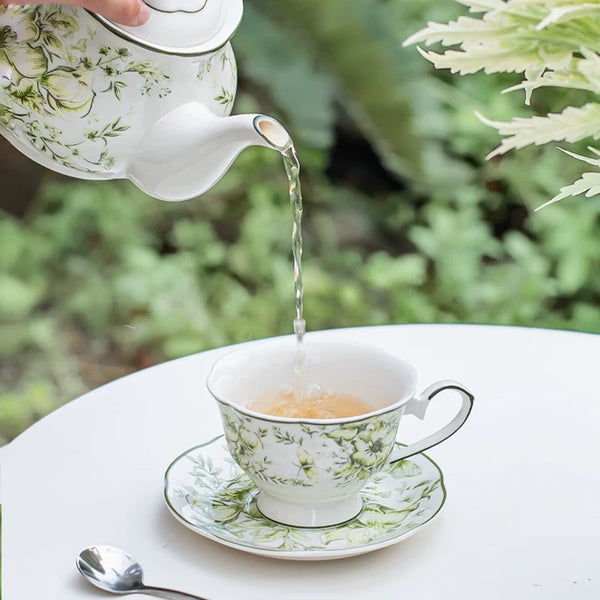 Green Garden Tea Cup & Pot