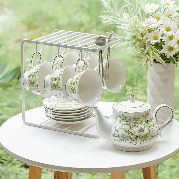 Green Garden Tea Cup & Pot