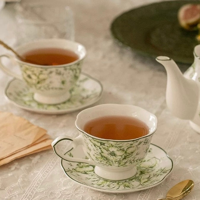 Green Garden Tea Cup & Pot