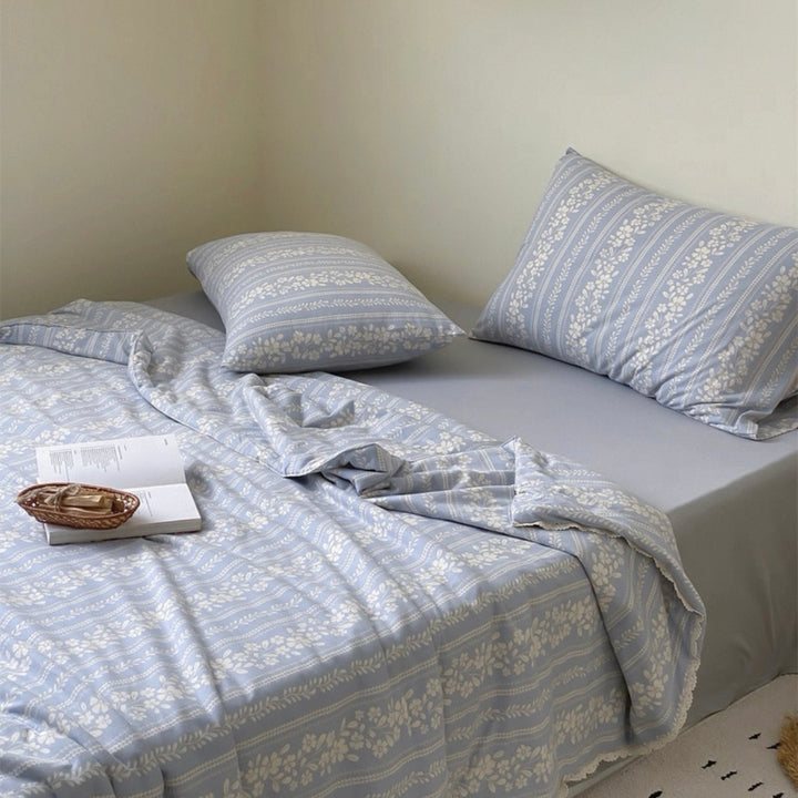 Forget-Me-Not Summer Quilted Blanket