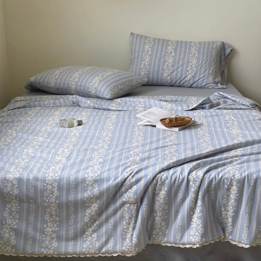 Forget-Me-Not Summer Quilted Blanket