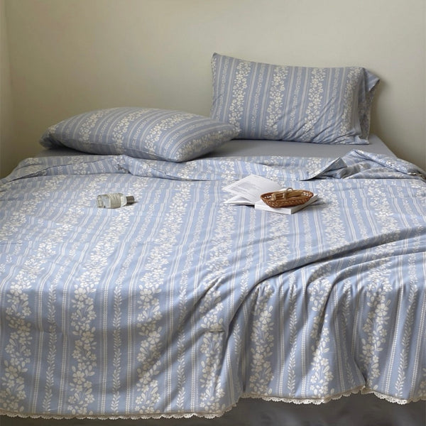 Forget-Me-Not Summer Quilted Blanket