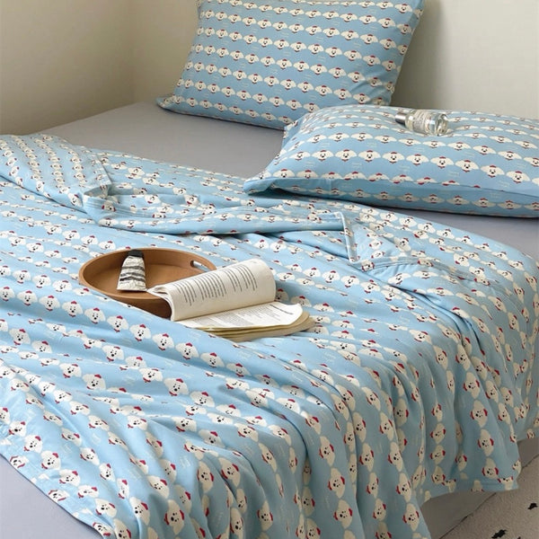 Cloudy Puppy Summer Quilted Blanket