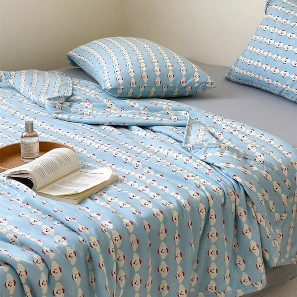 Cloudy Puppy Summer Quilted Blanket