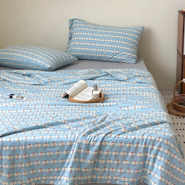 Cloudy Puppy Summer Quilted Blanket